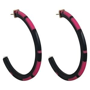 KATE SPADE • Vintage Bronwyn Resin Striped Hoop Earrings